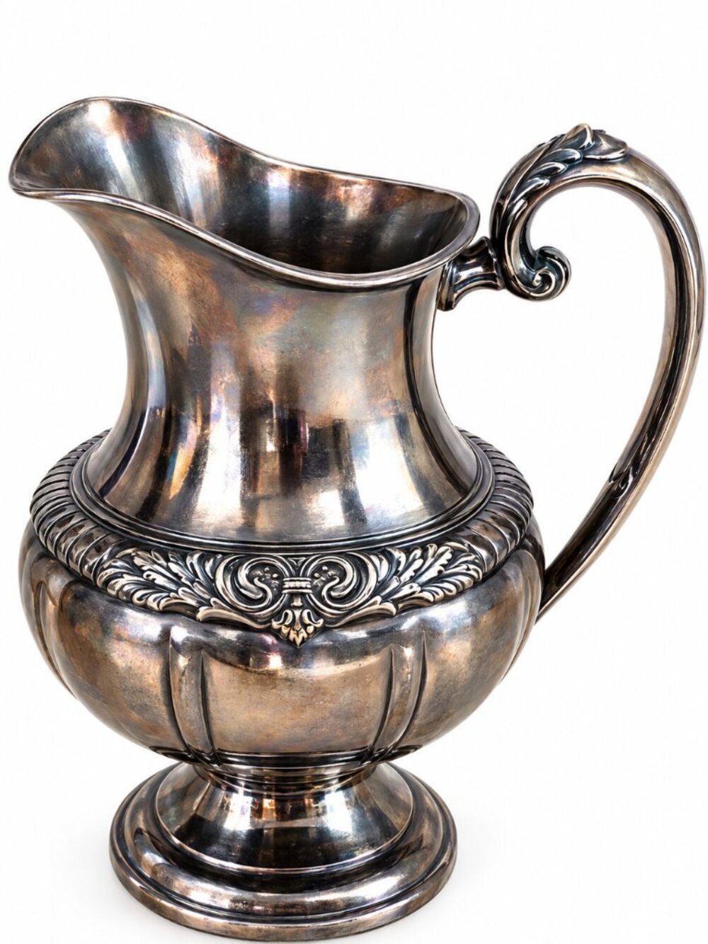 Vintage Kingsbury Silver Plate Creamer Pitcher Ornate Floral Embossed 5904
